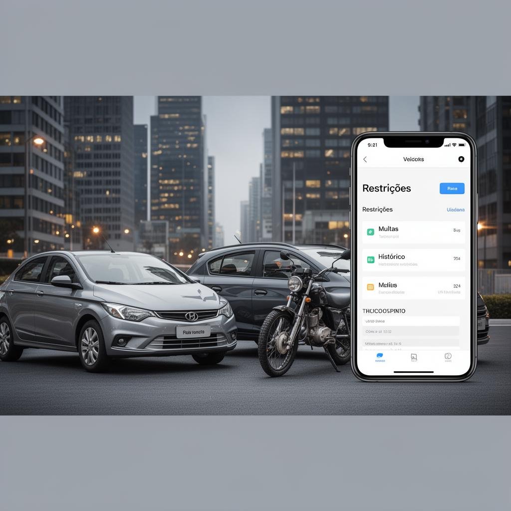 Carro e moto lado a lado para consulta por chassi